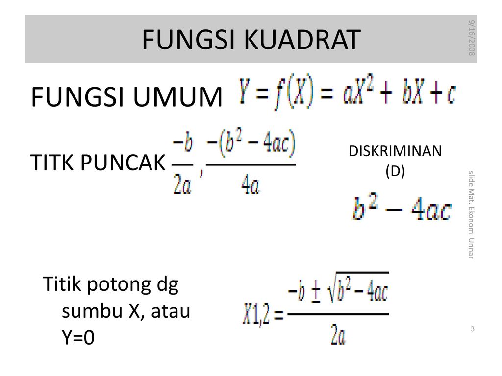 Contoh Soal Fungsi Linear Matematika Ekonomi